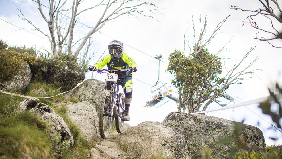 Rock garden on the Cannonball Downhill, photo byTim Bardsley-Smith